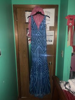 Jovani Blue Size 6 Mermaid Dress on Queenly