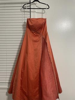 David's Bridal Orange Size 10 Prom Coral Ball gown on Queenly