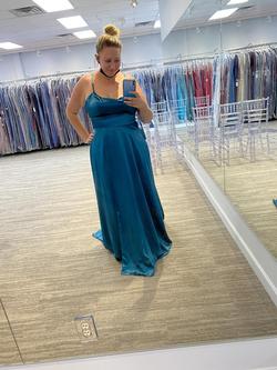 Mori Lee Blue Size 16 Straight Dress on Queenly