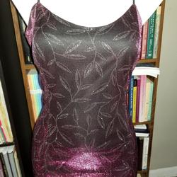 Jessica McClintock Pink Size 10 Shiny Silver Straight Dress on Queenly