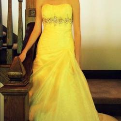 Tony Bowls Yellow Size 4 Tulle Pageant Ball gown on Queenly