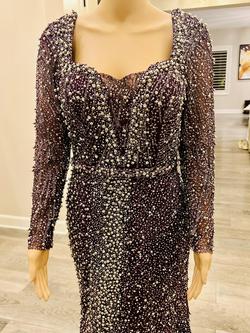 Couture Purple Size 8 Sequin Jewelled Straight Dress on Queenly