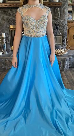 Panoply Blue Size 0 Prom Sheer Ball gown on Queenly