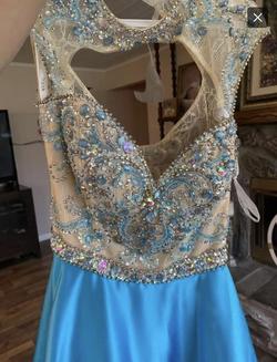 Panoply Blue Size 0 Sheer Prom Ball gown on Queenly