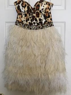 Sherri Hill Multicolor Size 2 Belt Feather Sequin Cocktail Dress on Queenly