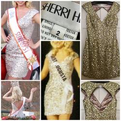 Sherri Hill Gold Size 2 Pageant Cocktail Dress on Queenly