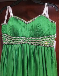 Style 6842 Rachel Allan Green Size 18 $300 50 Off Emerald Straight Dress on Queenly