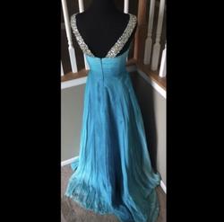 Sherri Hill Blue Size 2 Jewelled Tulle Straight Dress on Queenly