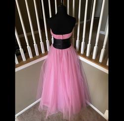 Jovani Pink Size 4 Black Tulle Strapless Ball gown on Queenly