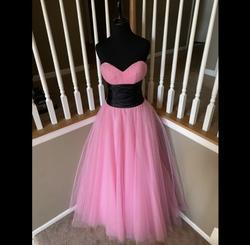 Jovani Pink Size 4 Black Tulle Strapless Ball gown on Queenly