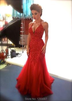 Mac Duggal Red Size 4 Jewelled Mermaid Dress on Queenly