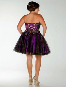 Style 42968F Mac Duggal Purple Size 14 $300 Midi Cocktail Dress on Queenly