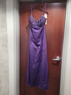 Style 1001 Precious Formals Purple Size 14 $300 Floor Length A-line Dress on Queenly