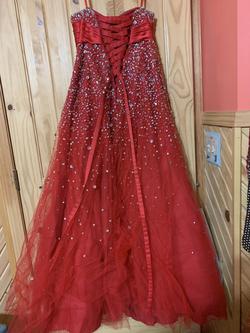 Mori Lee Red Size 18 Corset Plus Size Ball gown on Queenly