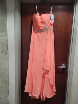 Style 3748 Epic Formals by Karishma Creations Pink Size 14 Plus Size Floor Length Coral Military Straight Dress on Queenly
