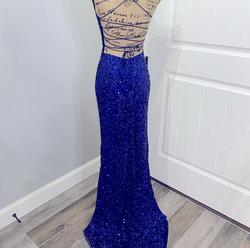 Primavera Blue Size 2 Backless Prom Train Side slit Dress on Queenly