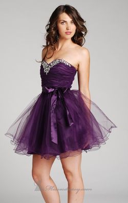 Style 310930 Josh Prom Purple Size 14 Mini Homecoming Tall Height Cocktail Dress on Queenly