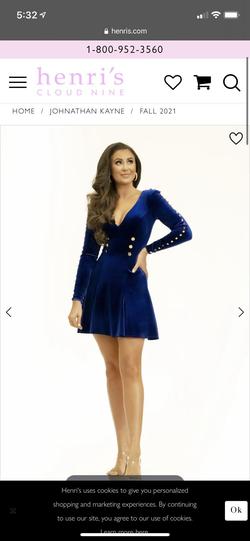 Johnathan Kayne Blue Size 4 Mini A-line Dress on Queenly