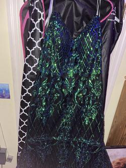 Rachel Allan Multicolor Size 16 Floor Length Sequin Jewelled Mermaid Dress on Queenly