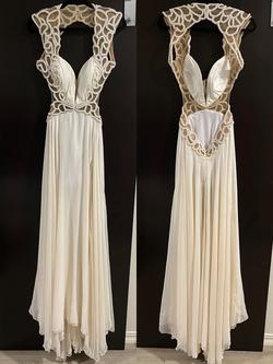 Tarik Ediz White Size 6 Custom Backless Side slit Dress on Queenly