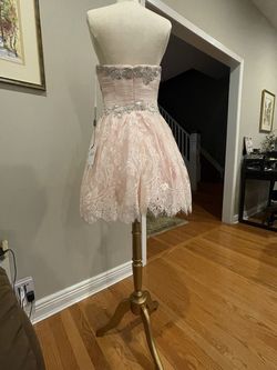 La Femme Pink Size 6 A-line Embroidery Homecoming Cocktail Dress on Queenly