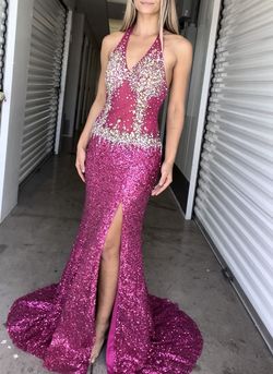 Cinderella Divine Hot Pink Size 8 70 Off $300 Floor Length Straight Dress on Queenly
