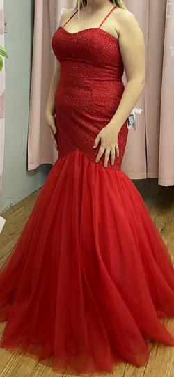 Alyce Paris Red Size 12 Plus Size Mermaid Dress on Queenly