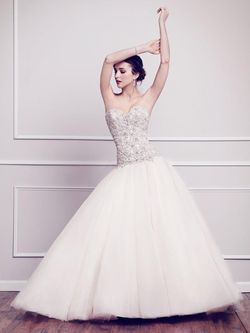 Style 1562 Kenneth Winston Nude Size 12 Beaded Top Ball gown on Queenly