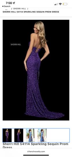 Sherri Hill Purple Size 8 Side slit Dress on Queenly