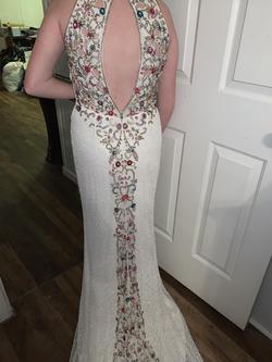 Sherri Hill White Size 6 Pattern Mermaid Dress on Queenly