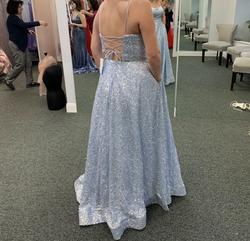 Alisha Hill Light Blue Size 12 Floor Length Prom Ball gown on Queenly