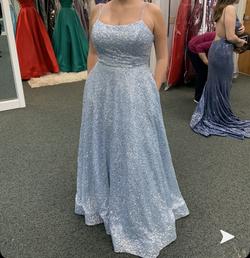 Alisha Hill Blue Size 12 Shiny Prom Ball gown on Queenly