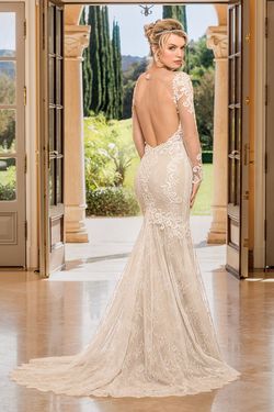 Style LISETTE style 2352 Casablanca Nude Size 12 Train Tall Height Plus Size Mermaid Dress on Queenly