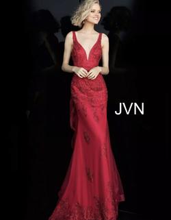 Jovani Red Size 12 Black Tie Mermaid Dress on Queenly