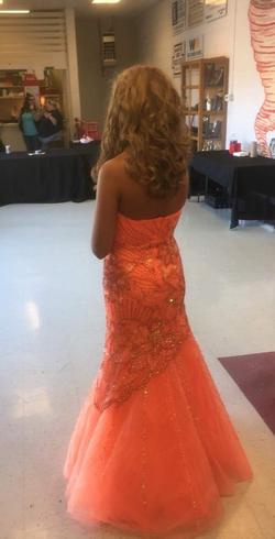 Tiffany Orange Size 0 Pageant Tulle Prom Mermaid Dress on Queenly
