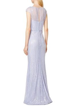 Badgley Mischka Purple Size 6 Jersey Military Straight Dress on Queenly