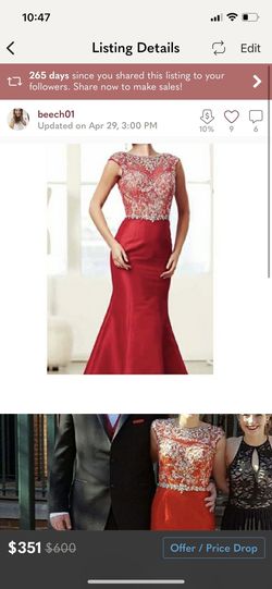 Mac Duggal Red Size 2 Free Shipping 50 Off Mermaid Dress on Queenly