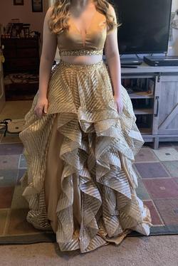 Rachel Allan Gold Size 6 Two Piece Prom Ball gown on Queenly