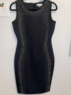 Calvin Klein Black Size 6 Jersey Sequin Jewelled Cocktail Dress on Queenly