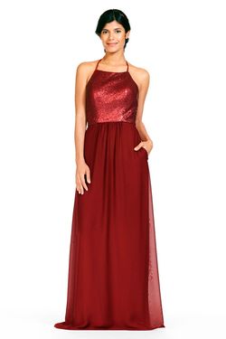 Style 1824 Bari Jay Red Size 14 Pockets Sequin Jewelled Plus Size A-line Dress on Queenly