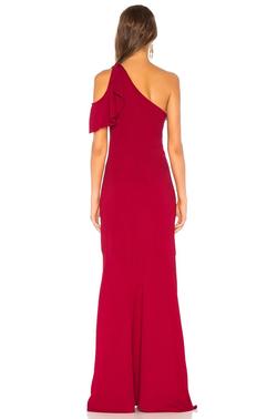 Parker Black Red Size 16 Plus Size One Shoulder Side slit Dress on Queenly