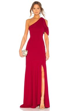 Parker Black Red Size 16 Plus Size One Shoulder Side slit Dress on Queenly