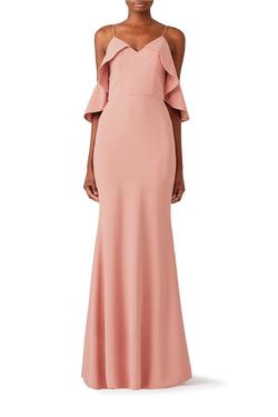 Christian Siriano Pink Size 0 Silk Peach Jersey Mermaid Dress on Queenly