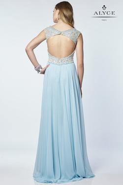 Style 6679 Alyce Paris Blue Size 14 Black Tie A-line Dress on Queenly