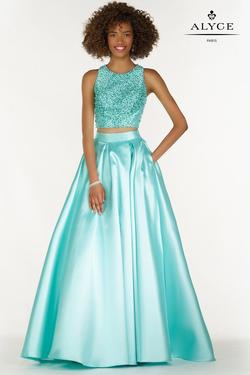 Style 6789 Alyce Paris Blue Size 6 Turquoise A-line Dress on Queenly
