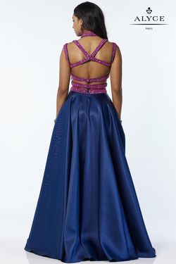 Style 6780 Alyce Paris Pink Size 6 Navy A-line Dress on Queenly