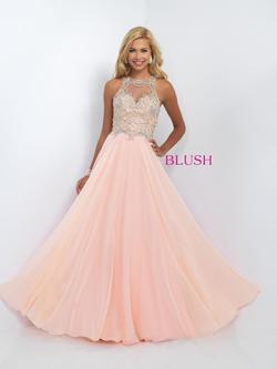 Style 11005 Blush Prom Pink Size 10 Black Tie Pageant A-line Dress on Queenly