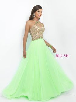 Style 11024 Blush Prom Green Size 10 Tall Height A-line Dress on Queenly