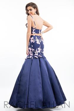 Style 7069 Rachel Allan Blue Size 10 Navy Mermaid Dress on Queenly
