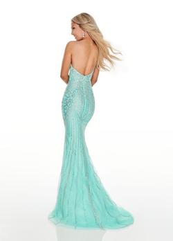Style 7084 Rachel Allan Blue Size 4 Mermaid Dress on Queenly